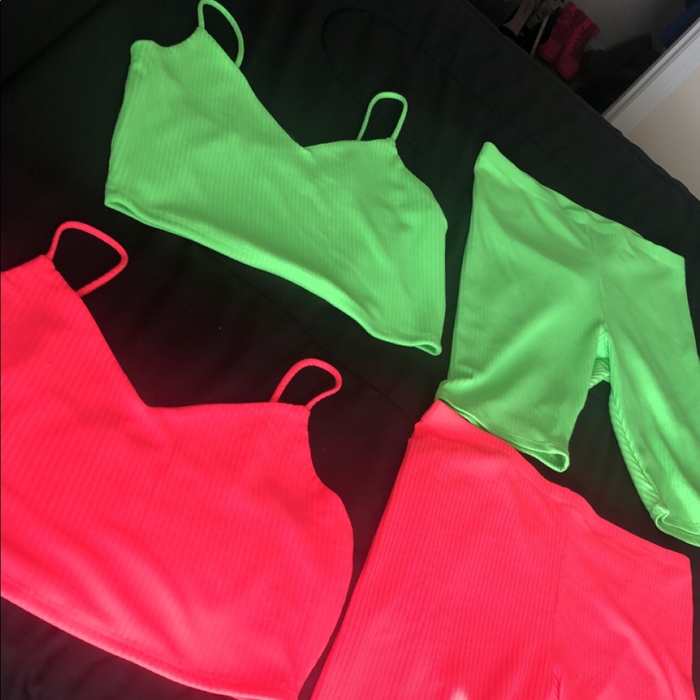 Neon pink and green sets